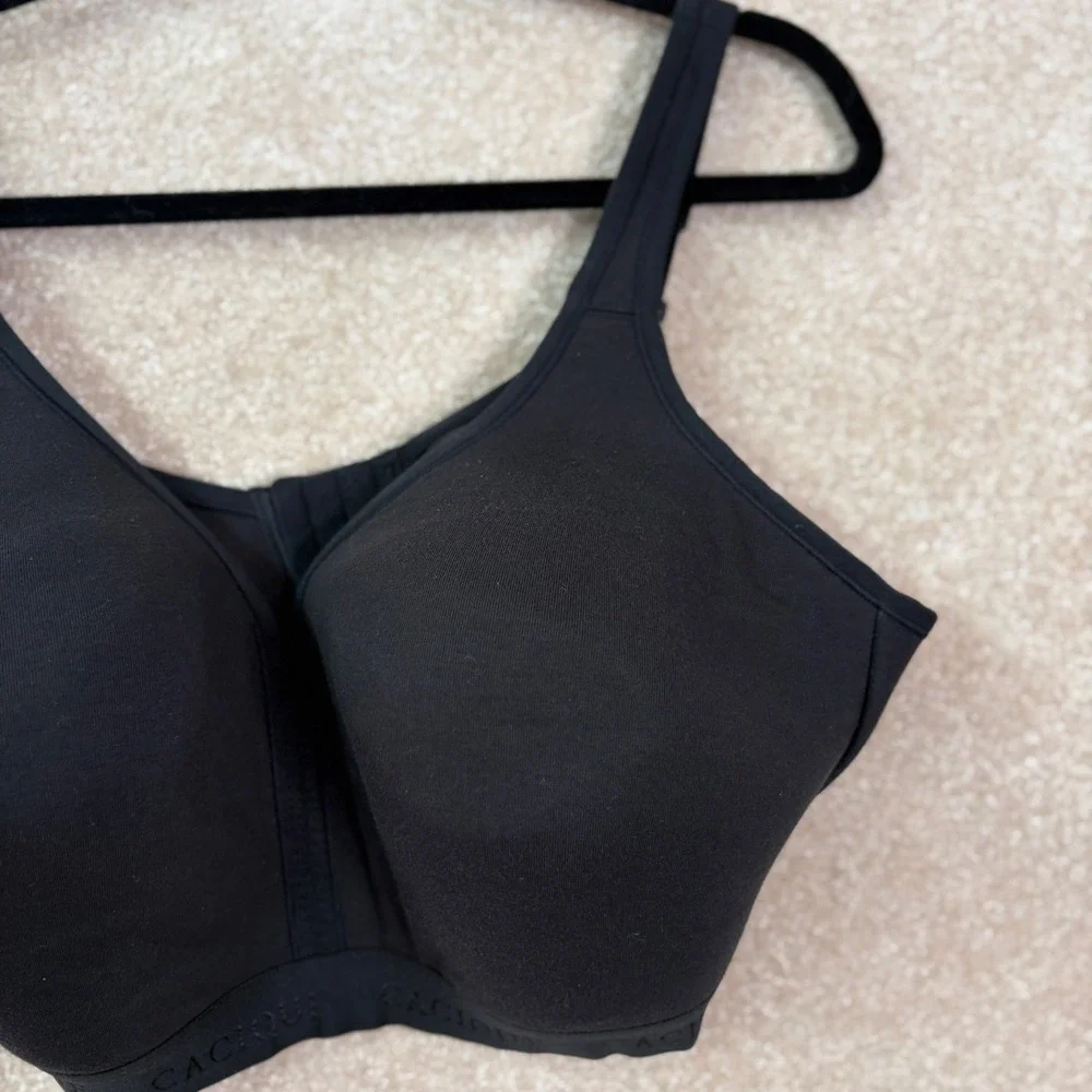 CACIQUE No-Wire Bra Womens 44F Black Lightly Lined Cotton Blend Comfort Support